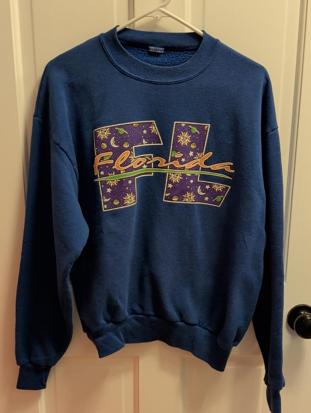 Vintage Navy Blue 'Florida' Graphic Crewneck Sweatshirt